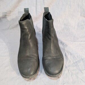 Eileen Fisher Hudson Black Nubuck Bootie Chelsea Slip On Boots Women Size 6.5